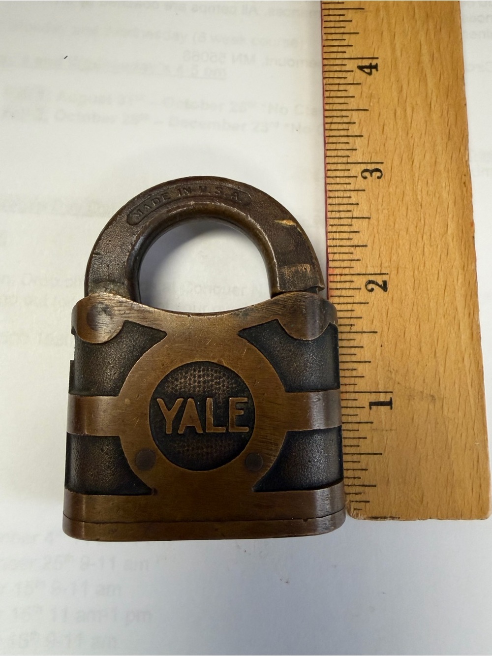 Yale Vintage Brass Padlock - No Key